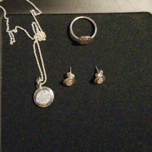 Necklace, earrings, and ring